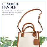 Tommy Bahama Women's Tote Bag, North South Canvas Travel Purse Handbag with Adjustable Shoulder Strap and Leather Trim, Natural