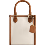 Tommy Bahama Women's Tote Bag, North South Canvas Travel Purse Handbag with Adjustable Shoulder Strap and Leather Trim, Natural