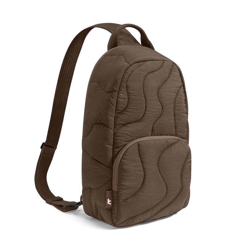 tomtoc 10L Crossbody Sling Bag Backpack for Women, Trendy Puffer Quilted Padded Bag for 13 - inch Macbook Air, Macbook Neo A18, 11" iPad Air/Pro, Nintendo Switch 2, Lightweight Travel Chest Bag Daypack