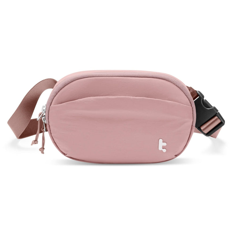 tomtoc 1.5L Belt Bag Sling Bag with RFID Blocking for Cellphone, Passports, Cross Body Fanny Pack for Women Men, Sling Waist Bags with Adjustable Strap for Travel Walk, Pink