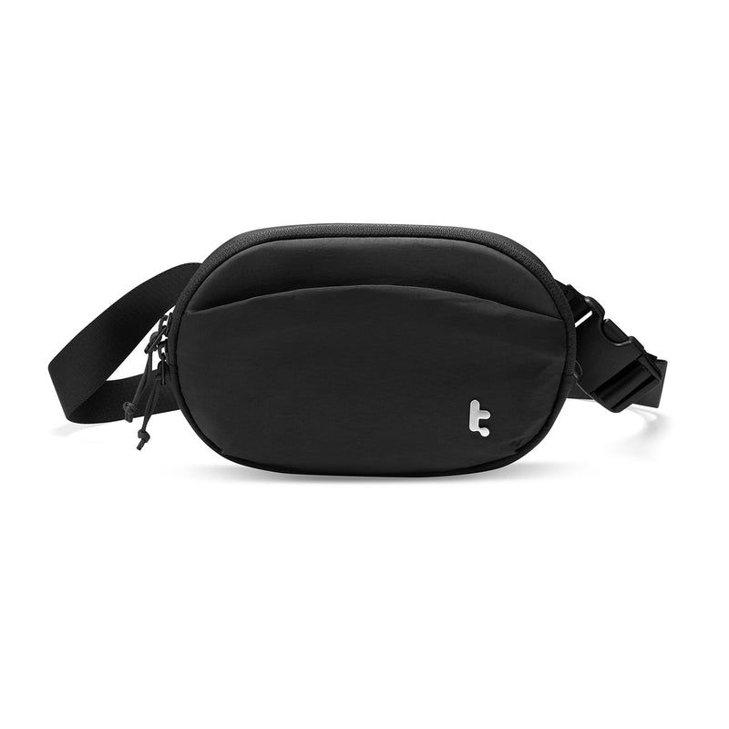 tomtoc 1.5L Belt Bag Sling Bag with RFID Blocking for Cellphone, Passports, Cross Body Fanny Pack for Women Men, Sling Waist Bags with Adjustable Strap for Travel Walk, Black