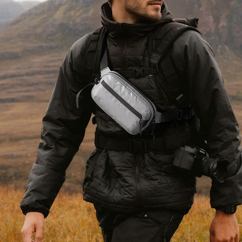 tomtoc 1.5L Sling Bag with RFID Blocking, Crossbody Bag Minimalist Chest Shoulder Pack for Men and Women, Water - resistant Lightweight Carry Casual Daypack for Travel, Daily Use