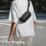 tomtoc 1.5L X - Pac Sling Bag with RFID Blocking, Crossbody Bag Minimalist Chest Shoulder Pack for Men/Women, Water - resistant Lightweight Casual Funny Pack for Travel, Daily Commute