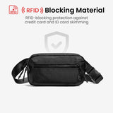 tomtoc 1.5L X - Pac Sling Bag with RFID Blocking, Crossbody Bag Minimalist Chest Shoulder Pack for Men/Women, Water - resistant Lightweight Casual Funny Pack for Travel, Daily Commute