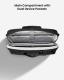 tomtoc 16 - inch Dual Compartment Laptop Briefcase for 2 Laptops, Business Protective Laptop Messenger Shoulder Bag for a Laptop+ a Portable Monitor, Water - resistant Multi - functional Computer Work Bag