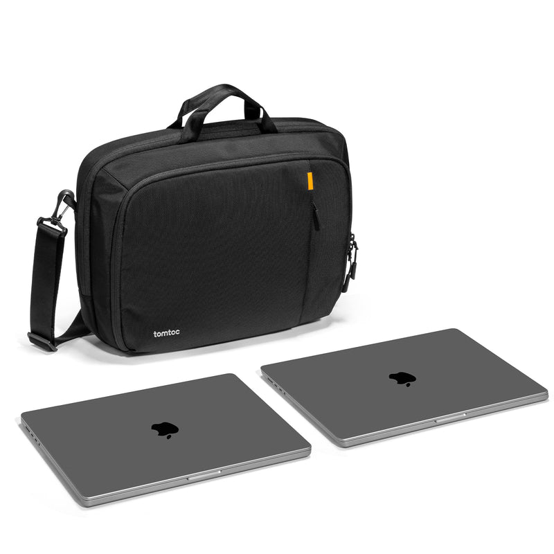tomtoc 16 - inch Dual Compartment Laptop Briefcase for 2 Laptops, Business Protective Laptop Messenger Shoulder Bag for a Laptop+ a Portable Monitor, Water - resistant Multi - functional Computer Work Bag