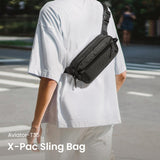 tomtoc 3.5L X - Pac Sling Bag with RFID Blocking, Crossbody Bag Minimalist Chest Shoulder Pack for Men/Women, Water - resistant Lightweight Casual Funny Pack for Travel/Daily Commute
