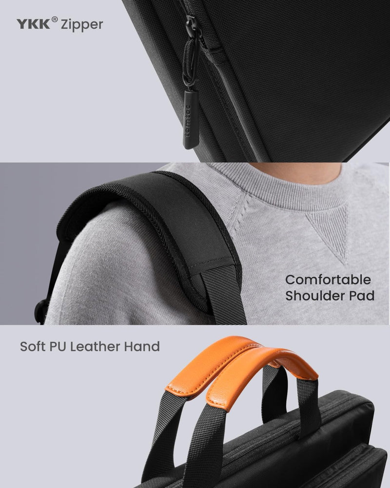 tomtoc 360 Protective Laptop Shoulder Bag compatible with The New Razer Blade Pro 17, HP Envy Laptop 17 Inch, Dell Inspiron 17 3000, ASUS ROG Zephyrus S 17.3 Inch, Notebook Bag with Accessory Pocket