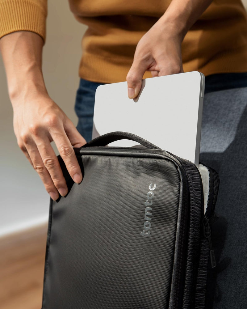 tomtoc 360 Protective Laptop Shoulder Bag for 16 - inch MacBook Pro M4/M3/M2/M1 Pro/Max A3403 A3186 A2991 2024 - 2021, 15 - inch MacBook Air M2/A3114 M2/A2941, Dell XPS 16/15, Cordura Ballistic Nylon Fabric