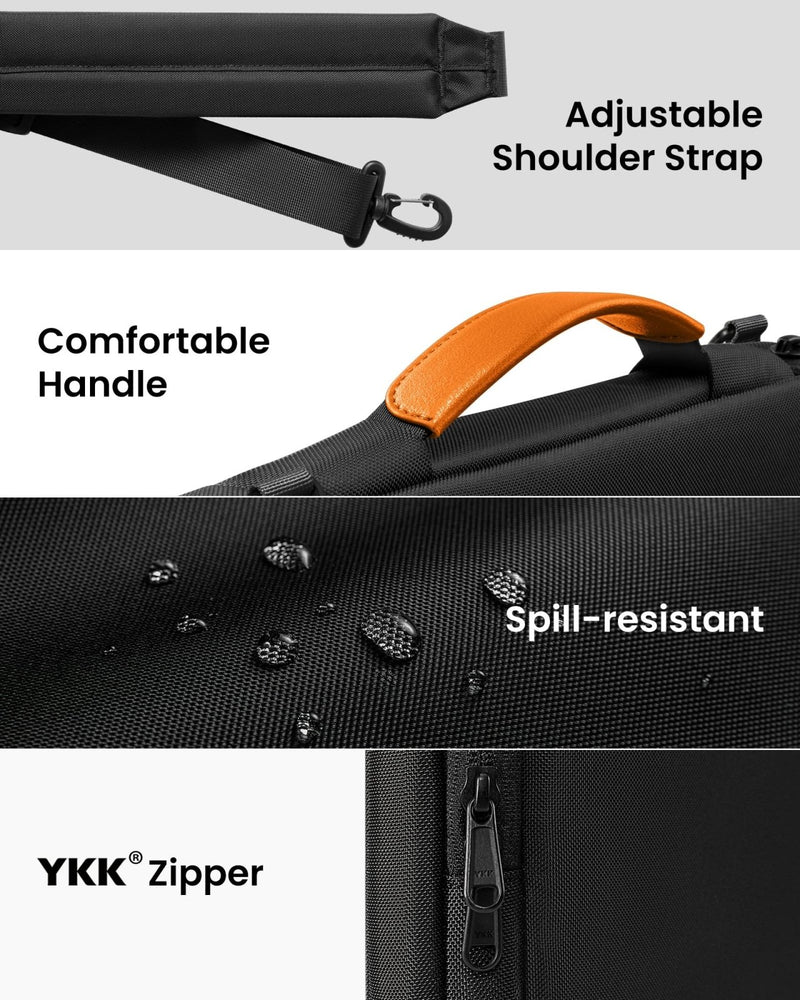 tomtoc 360 Protective Laptop Shoulder Bag for 16 - inch MacBook Pro M5 Pro/Max (2026) A3428 A3429, M4/M3/M2/M1 Pro/Max, The NEW RAZER BLADE 15/16, Dell Inspiron 16 Laptop, Water - Resistant Accessory Case