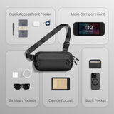 tomtoc 3L Compact EDC Sling Bag, Chest Shoulder Crossbody Sling Daypack for Men Women, Water - resistant Lightweight Everyday Carry Casual Pack for Nintendo Switch 2, Tactical, Travel, Work, Gym, Sport