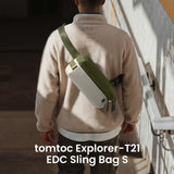 tomtoc 3L Compact EDC Sling Bag, Chest Shoulder Crossbody Sling Daypack for Men Women, Water - resistant Lightweight Everyday Carry Casual Pack for Nintendo Switch 2, Tactical, Travel, Work, Gym, Sport