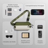 tomtoc 3L Compact EDC Sling Bag, Chest Shoulder Crossbody Sling Daypack for Men Women, Water - resistant Lightweight Everyday Carry Casual Pack for Nintendo Switch 2, Tactical, Travel, Work, Gym, Sport