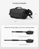 tomtoc 5.5L Sling Bag for Nintendo Switch 2/ROG Xbox Ally X, Heavy Duty Crossbody Bag for Men/Women, Water - resistant Tactical Carry Chest Daypack Travel Shoulder Pack for Steam Deck OLED, iPad mini