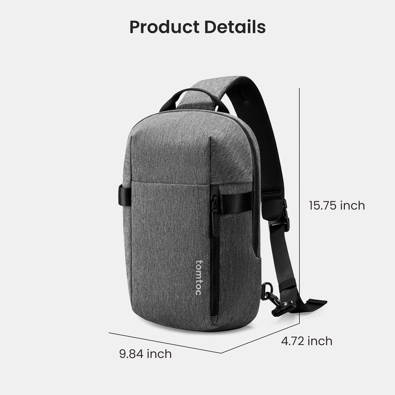 tomtoc 7L Sling Backpack Crossbody Bag for Men Women, EDC Daypack Chest Shoulder bag for 14 - inch MacBook Pro M5 Pro/Max, 13" MacBook Air, 13" iPad Air M4/Pro M5, Organized, Daily Use, Work, Travel - S