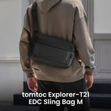 tomtoc 7L Sling bag for 2026 11 - inch iPad Air M4/M3, iPad Pro 2025 (M5/M4), iPad (A16), Water - resistant Crossbody Shoulder Bag for Men Women, EDC Casual Chest Pack for Travel, Work, Gym, Sport