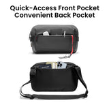 tomtoc 7L Sling bag for 2026 11 - inch iPad Air M4/M3, iPad Pro 2025 (M5/M4), iPad (A16), Water - resistant Crossbody Shoulder Bag for Men Women, EDC Casual Chest Pack for Travel, Work, Gym, Sport