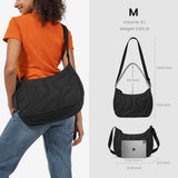 tomtoc 9L Puffer Sling Crossbody Bag for Women Trendy, Nylon Quilted Crescent Shoulder Bag Purses for 11" iPad Air M4/Pro M5, Nintendo Switch 2, Puffy Travel Hobo Handbag with Organized Inner Pockets