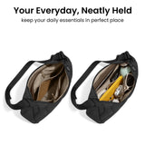 tomtoc 9L Puffer Sling Crossbody Bag for Women Trendy, Nylon Quilted Crescent Shoulder Bag Purses for 11" iPad Air M4/Pro M5, Nintendo Switch 2, Puffy Travel Hobo Handbag with Organized Inner Pockets