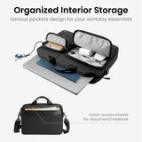 tomtoc A33 Slim 13 - 14 Inch Laptop Shoulder Bag for MacBook Air/Pro M5/M4/M3, Briefcase with Accessory & Document Storage, Water - Resistant & Durable Recycled Fabric