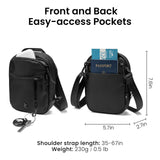 tomtoc Aviator - T37 Travel Crossbody Sling Bag with RFID Blocking, Holds 4 - 6 Passports with Anti - theft Lockable Zippers, Multiple Pockets for Cards & Documents – Organizer for Daily Use