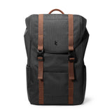 tomtoc Flap Laptop Backpack, Lightweight, Water-Resistant Casual Daypack, Durable Work-pack, Vintage Classic Rucksack for 13-15.6 Inch Laptop, perfect for Campus, Street, 22L Black