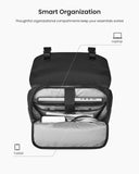 tomtoc Flap Laptop Backpack, Lightweight, Water - Resistant College Travel Casual Daypack, Slim Durable Work - pack Rucksack for 13 - 16 Inch MacBook Laptop, Large Capacity, 18L, Black
