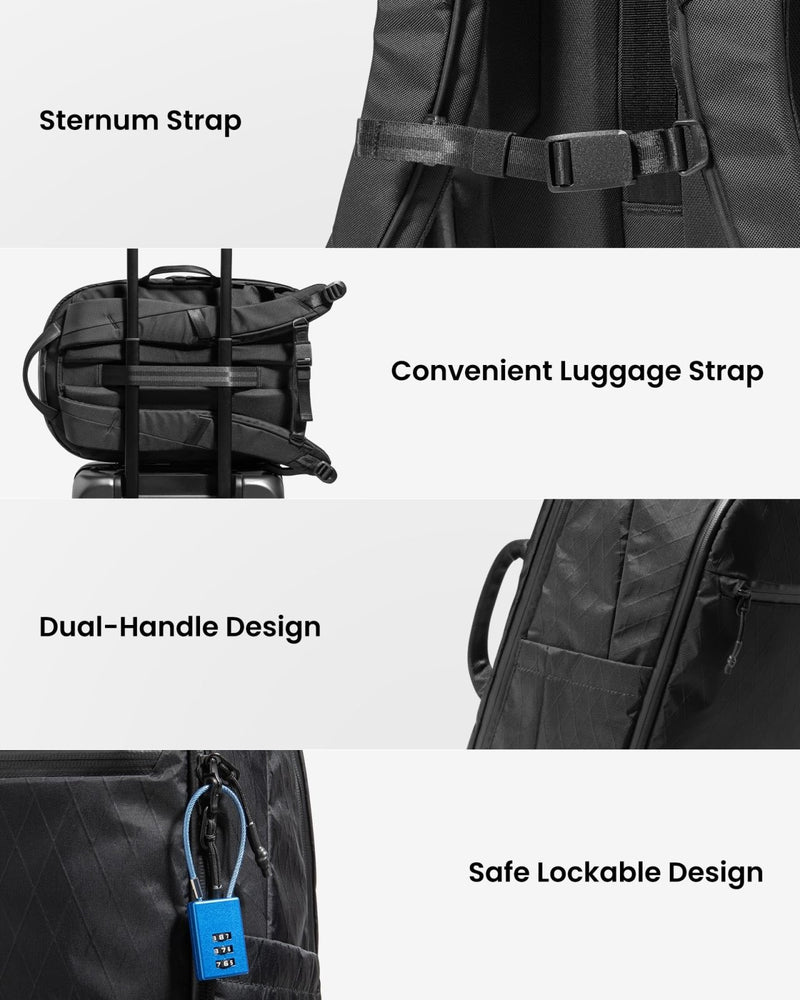 tomtoc Laptop Backpack 26L X - Pac, Large Business Work Bag Fits 15.6 - 16 Inch Laptop, Water - Resistant Durable Computer Travel Backpack for Business Trip, Weekend Getaway