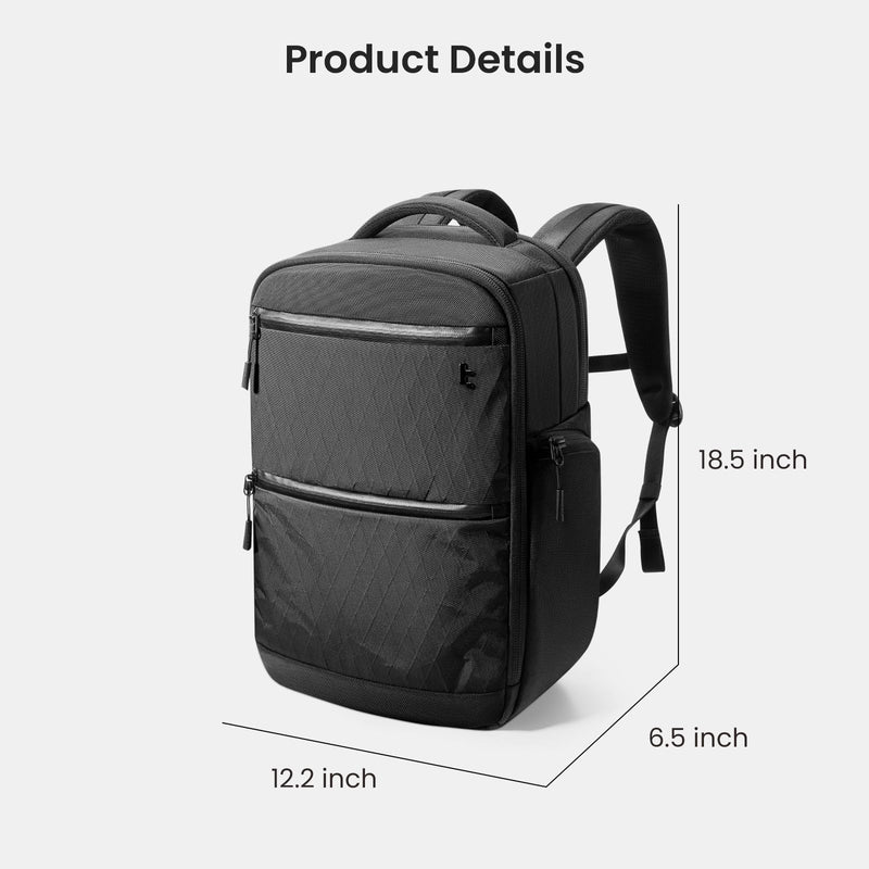 tomtoc Laptop Backpack X - Pac Techpack Designed for Business Professional Commuter, City Compact Backpack for 16 - inch MacBook Pro, Black