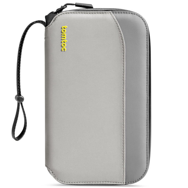 tomtoc Passport Holder Family with RFID Blocking, Passport Wallet Women Men, with Airtag & Sim Card Holder and Eject Pin, Travel Document Organizer with Wrist Strap, Up to 4 Passports, Water - resistant