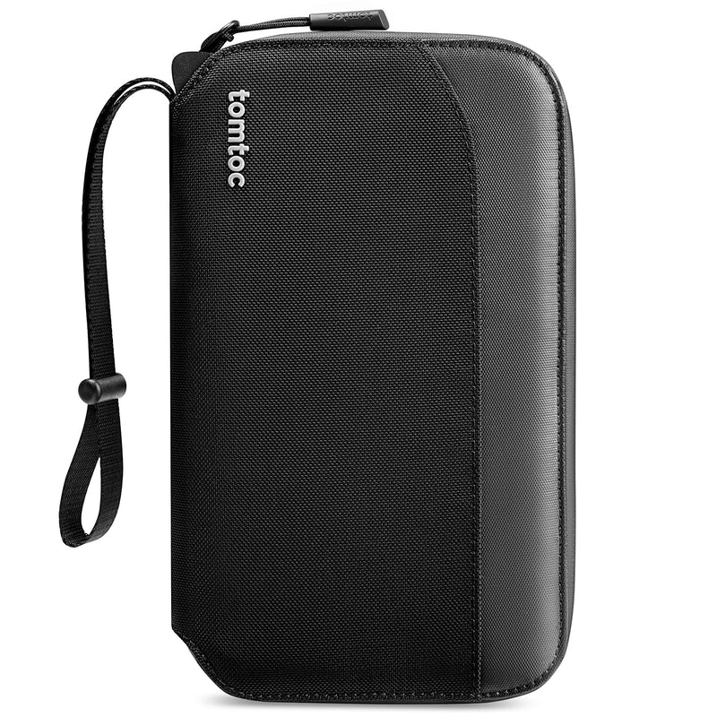 tomtoc Passport Holder Family with RFID Blocking, Passport Wallet Women Men, with Airtag & Sim Card Holder and Eject Pin, Travel Document Organizer with Wrist Strap, Up to 4 Passports, Water - resistant