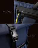 tomtoc Roll Top Laptop Backpack, Lightweight, Water - Resistant Commute Expandable Casual Daypack for 13 - 15.6 inch Laptop, Rucksack for Work College Trip, Capacity Adjustable 17 - 20L, Dark Blue