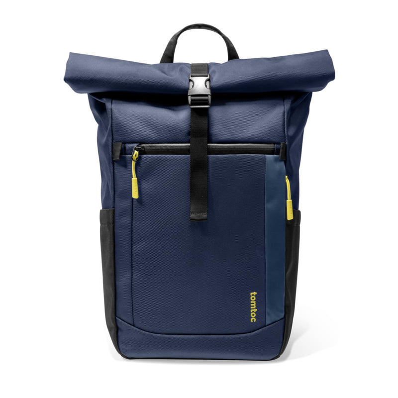 tomtoc Roll Top Laptop Backpack, Lightweight, Water - Resistant Commute Expandable Casual Daypack for 13 - 15.6 inch Laptop, Rucksack for Work College Trip, Capacity Adjustable 17 - 20L, Dark Blue