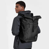 tomtoc Rolltop Laptop Backpack, Water - Resistant Travel Backpack Commute Expandable Casual Daypack for 13 - 17.3 inch Laptop, Rucksack for Work College Trip, Capacity Adjustable 25 - 30L, Black
