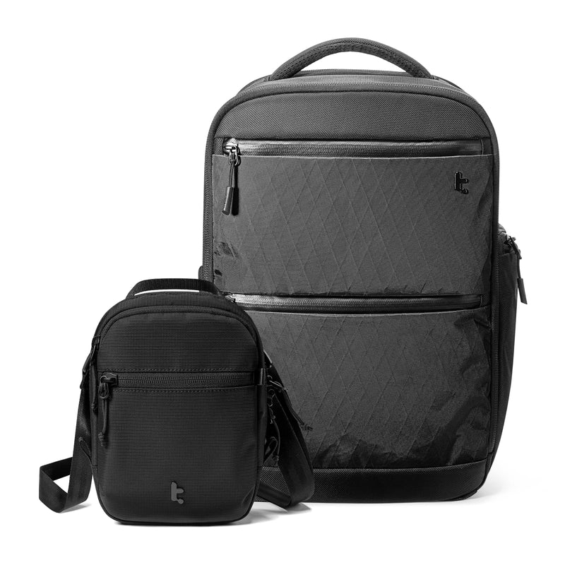 tomtoc T73 Laptop Backpack X - Pac Techpack & Aviator - T37 Travel Crossbody RFID Blocking Bag, City Compact Backpack with On - the - Go Organizer Bag