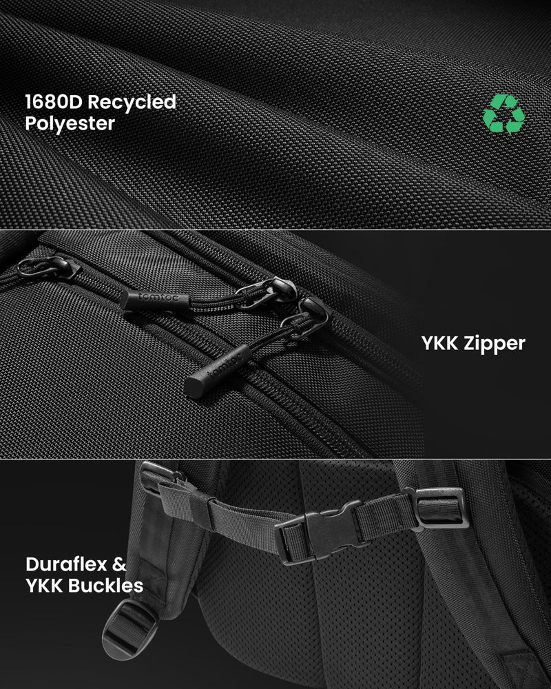 tomtoc Travel Backpack 38L, TSA Friendly Flight Approved Carry - on Luggage Water - resistant Lightweight Business Rucksack, Durable Large Computer Bag Daypack Fits 17.3 Inch Laptop