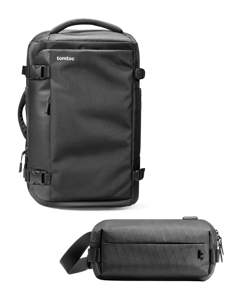 tomtoc Travel Backpack 40L & Compact EDC X - Pac Sling Bag