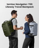 tomtoc Travel Backpack 40L, TSA Friendly Flight Approved Carry - on Luggage Hand Water - resistant Lightweight Business Rucksack, Durable Large Weekender Bag Daypack Fits 17.3 Inch Laptop
