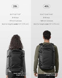 tomtoc Travel Backpack 40L, TSA Friendly Flight Approved Carry - on Luggage Hand Water - resistant Lightweight Business Rucksack, Durable Large Weekender Bag Daypack Fits 17.3 Inch Laptop