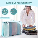 Toncoke 8 - Piece Packing Cubes for Travel, 2026 Upgraded Durable Zippers & Reinforced Mesh, Complete Luggage Organizer Set with Shoe/Toiletry/Laundry Bags, 4 Sizes for Suitcase, Men Women, Lake Blue