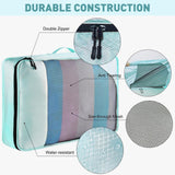 Toncoke 8 - Piece Packing Cubes for Travel, 2026 Upgraded Durable Zippers & Reinforced Mesh, Complete Luggage Organizer Set with Shoe/Toiletry/Laundry Bags, 4 Sizes for Suitcase, Men Women, Lake Blue