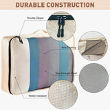 Toncoke 8 - Piece Packing Cubes for Travel, Mesh Luggage Organizers with Shoe Bag, Toiletry Bag, Laundry Pouches, 4 Sizes (XL/L/M/S) for Suitcase Organization, Men Women Kids, Beige