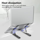 Tonmom Laptop Stand for Desk, Adjustable Laptop Riser ABS+Silicone Foldable Portable Notebook Holder, Ventilated Cooling Notebook Mount Computer Stand for 10 - 15.6” Laptops,Tablets - Black