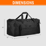 TONRUYN 120L Extra Large Gym Duffle Bag for Men Women with Shoes Compartment Heavy Duty Tactical Sports Duffel Bag Big Football Baseball Basketball Soccer Hockey Team Equipment Bag, Black