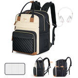 Tonyeee Diaper Bag Backpack - Extra Large Diaper Bag for 2 Kids Twin, Travel Baby Bags for Mom Dad 25 - 37L Expandable with Changing Pad Earphone Hole, Apricot Black
