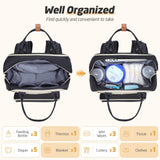 Tonyeee Diaper Bag Backpack - Extra Large Diaper Bag for 2 Kids Twin, Travel Baby Bags for Mom Dad 25 - 37L Expandable with Changing Pad Earphone Hole, Apricot Black