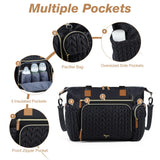 Tonyeee Diaper Bag Tote, Large Diaper Bags Waterproof, Hospital Bag for Labor Delivery, Baby Bag with Pacifier Case, Travel Diaper Tote with Changing Pad, Black
