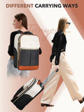 Tonyeee Rolling Backpack for Women, 22 Inch Carry on Luggage Suitcase Flight Approved, X Large Roller Travel Laptop Backpack with Wheels for Overnight Weekender Bussiness Work (Beige,XL Carry on Size)
