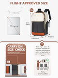 Tonyeee Rolling Backpack for Women, 22 Inch Carry on Luggage Suitcase Flight Approved, X Large Roller Travel Laptop Backpack with Wheels for Overnight Weekender Bussiness Work (Beige,XL Carry on Size)