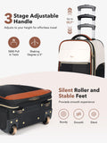 Tonyeee Rolling Backpack for Women, 22 Inch Carry on Luggage Suitcase Flight Approved, X Large Roller Travel Laptop Backpack with Wheels for Overnight Weekender Bussiness Work (Beige,XL Carry on Size)